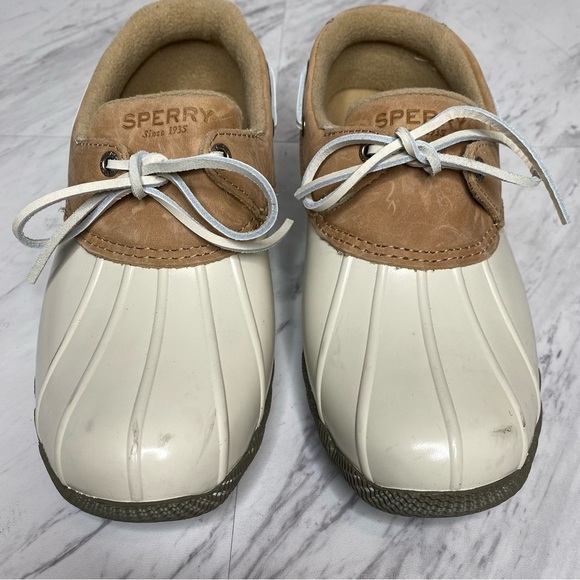 New! Sperry Salt Water One Eye Neutral Duck Shoe Bootie 7 1/2 - Picture 10 of 14